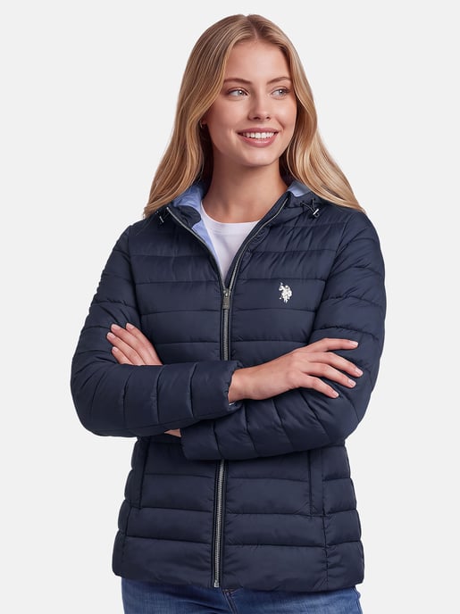 U.S. POLO ASSN. women’s quilted jacket – lightweight with hood - Image 6