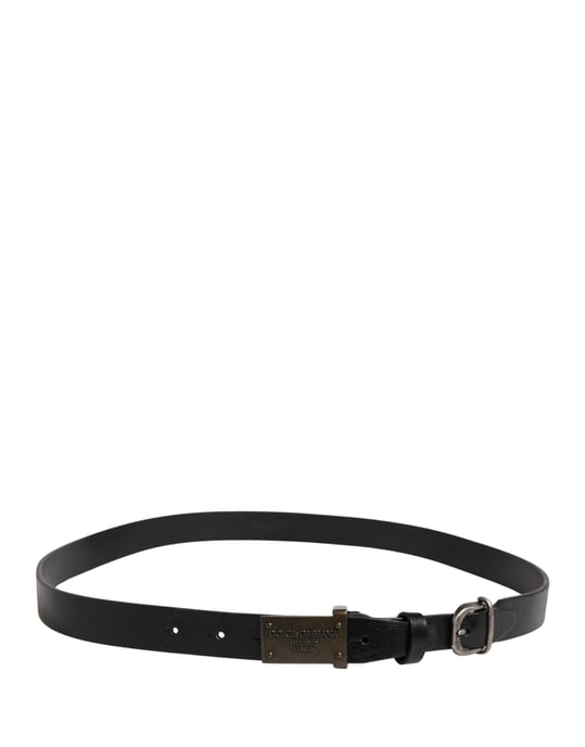 Dolce & Gabbana Heren Zwarte Klassieke Leren Riem met Logo Gesp - Image 2