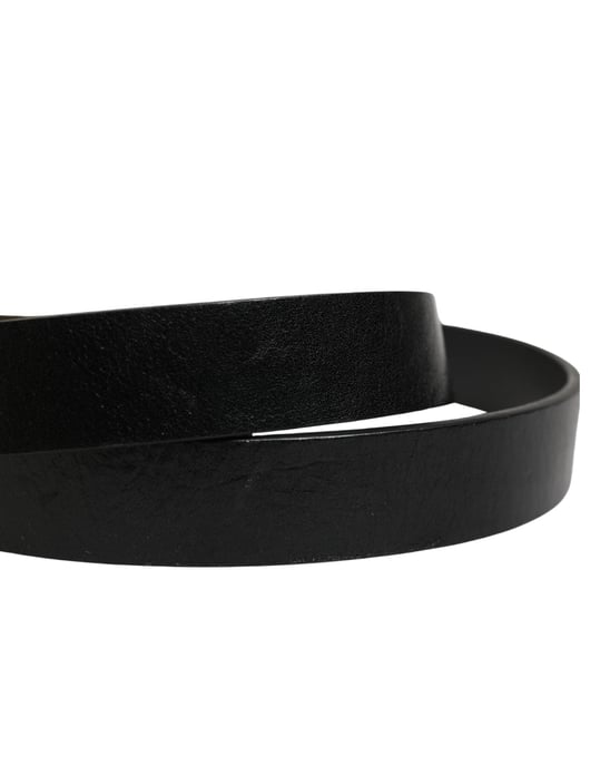 Dolce & Gabbana Heren Zwarte Klassieke Leren Riem met Logo Gesp - Image 4