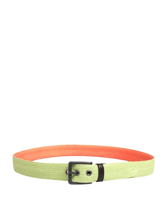 Malo Green Orange Braided Metal Buckle Waist Cintura Belt - Image 3