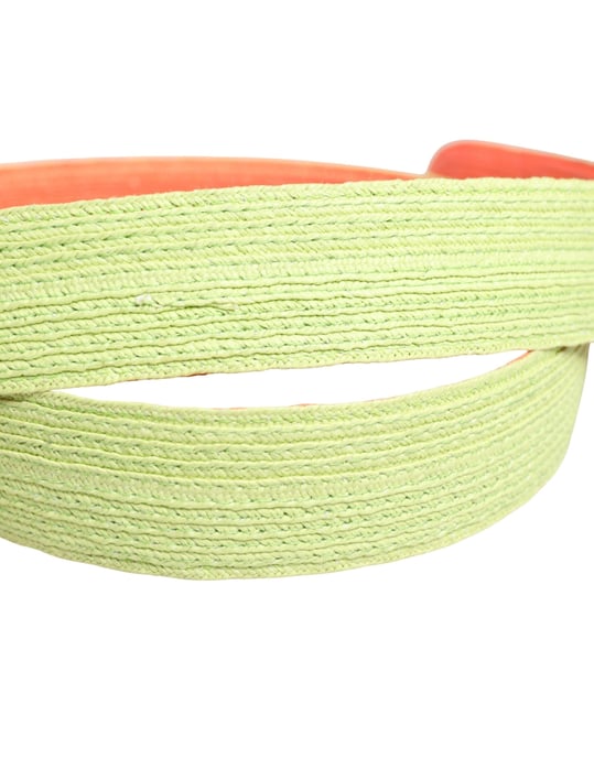Malo Green Orange Braided Metal Buckle Waist Cintura Belt - Image 5