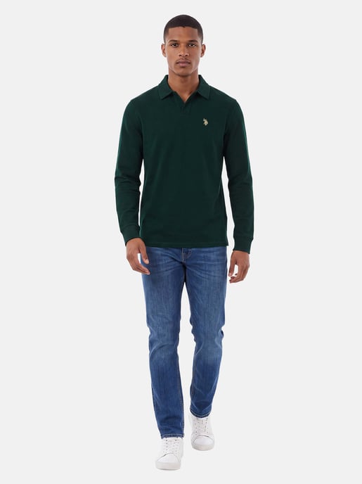 U.S. POLO ASSN. men’s long sleeve polo shirt – 100% cotton with embroidered logo - Image 4