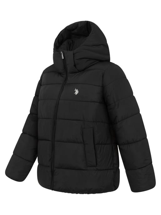 U.S. POLO ASSN. women’s quilted winter jacket – lined hood & high collar - Image 2