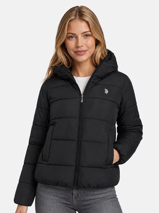 U.S. POLO ASSN. women’s quilted winter jacket – lined hood & high collar - Image 5