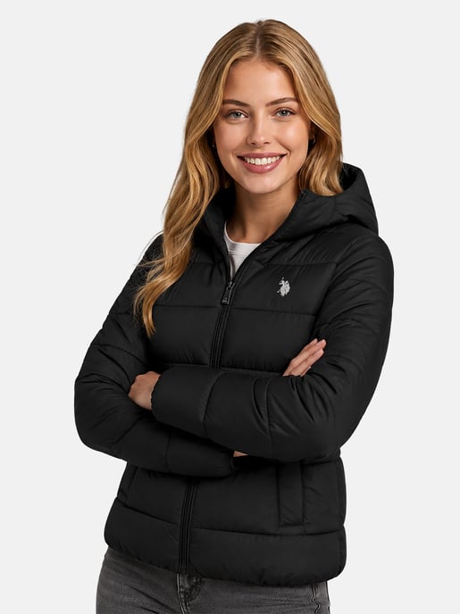 U.S. POLO ASSN. women’s quilted winter jacket – lined hood & high collar - Image 6
