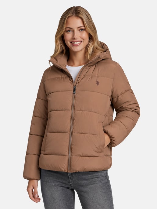 U.S. POLO ASSN. women’s quilted winter jacket – lined hood & high collar - Image 5