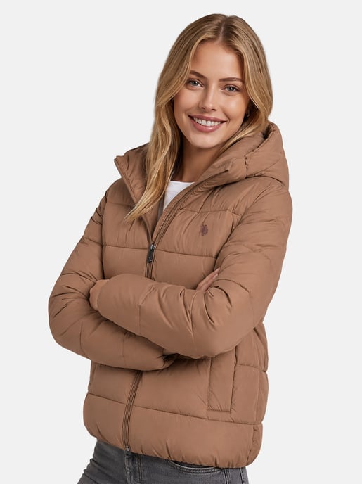 U.S. POLO ASSN. women’s quilted winter jacket – lined hood & high collar - Image 6