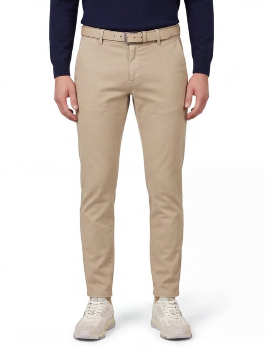 Alberto broek rob katoen slim fit chino beige - Image 1