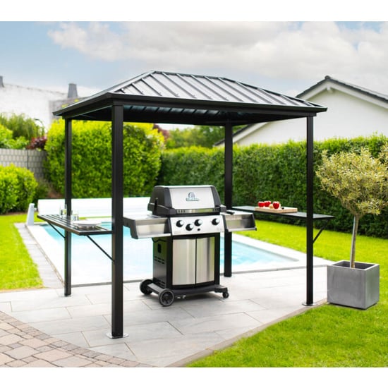 Sojag Dakota 68 aluminium bbq grillpaviljoen met zijplanken 2x2,5 m - Image 2