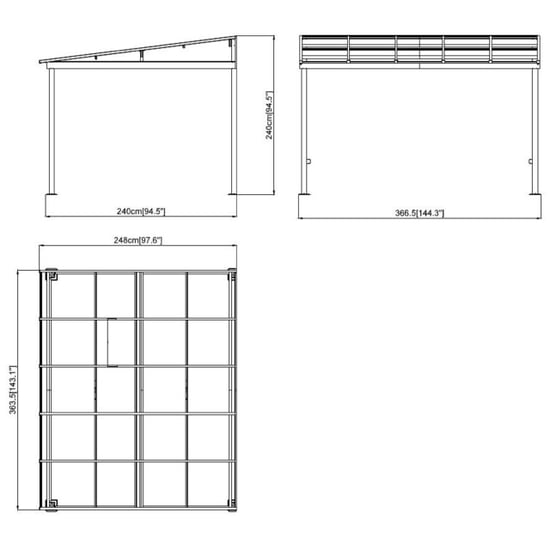 Sojag St.barth aluminium terrasoverkapping 248x364x240 cm- - Image 6