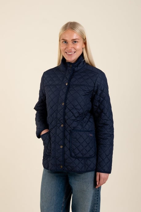 Blue Water Resistant Mini Diamond Quilted Jacket - Image 1