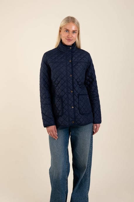 Blue Water Resistant Mini Diamond Quilted Jacket - Image 4