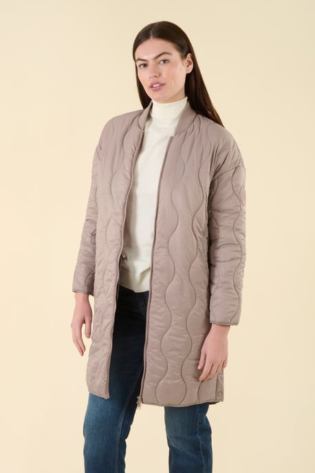 Stone Water Resistant Longline Onion Quilted Jacket - Image 1