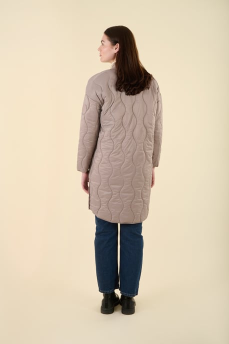 Stone Water Resistant Longline Onion Quilted Jacket - Image 2