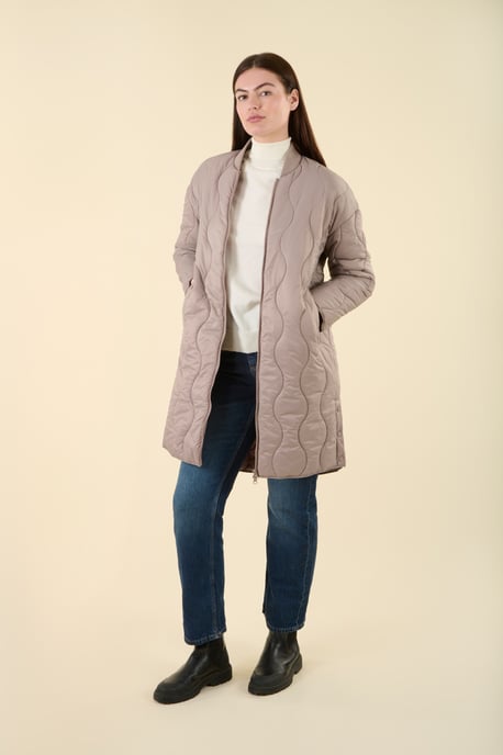 Stone Water Resistant Longline Onion Quilted Jacket - Image 3