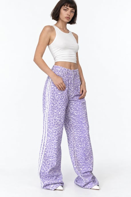 High Waist Wide Leg Leopard Trousers - Image 4