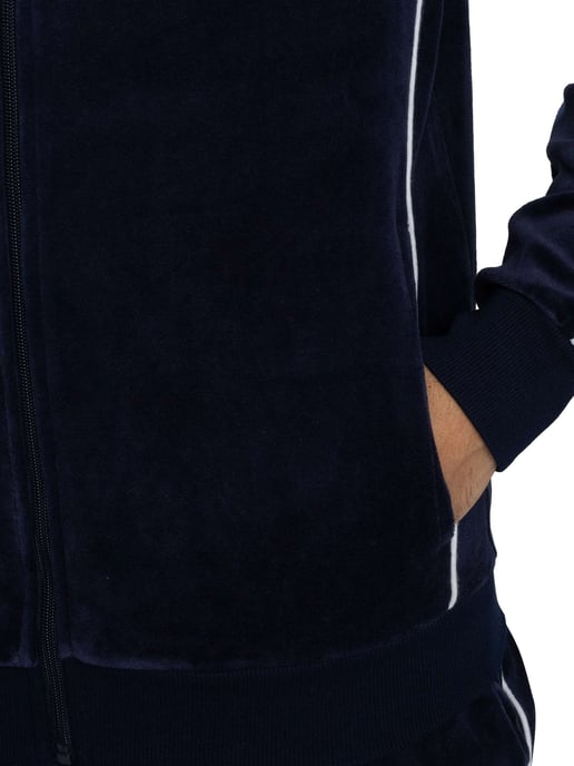 SERGIO TACCHINI TASSO VELOUR TRACK TOP MARITIME BLUE/WHITE - Image 4