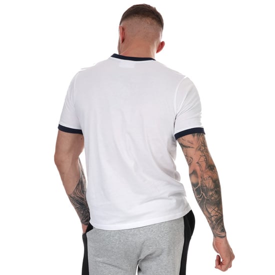 Fila Marconi Essential T-shirt met contrasterende bies voor heren, wit-marineblauw - Image 2