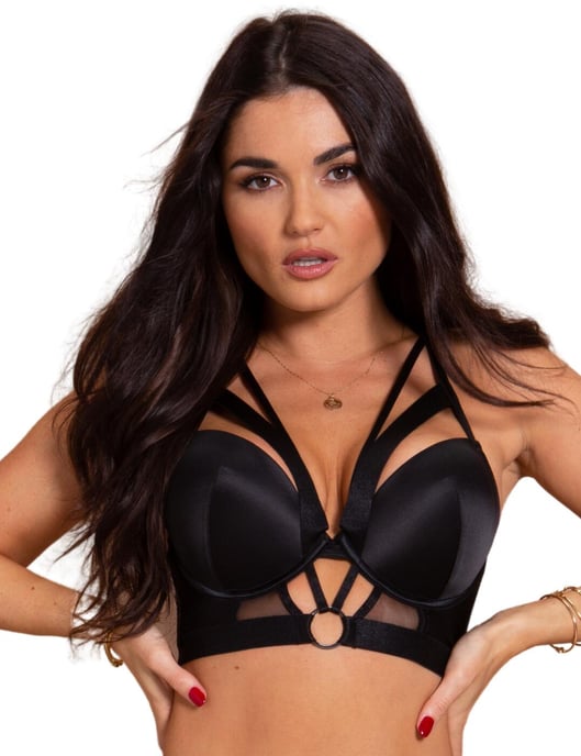 Contradiction By Pour Moi Obsessed Push Up Longline Bra - Black - Image 1