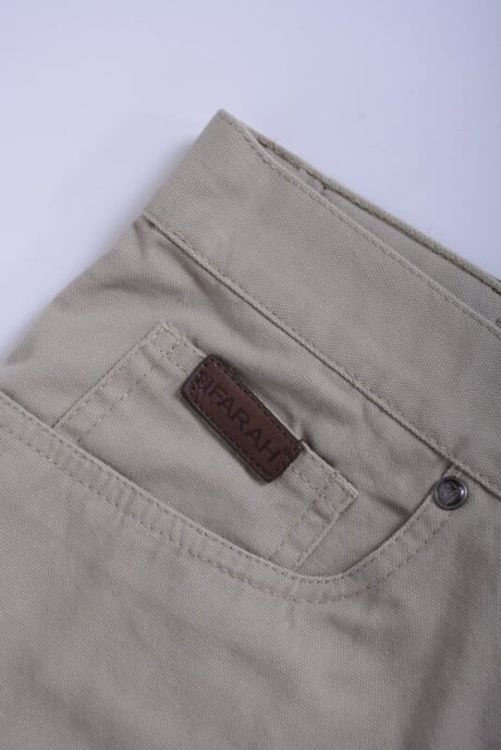 FARAH CLASSIC FABS5029 Mens Trousers Flat Front Straight Khaki 363 Cotton Twill - Image 3