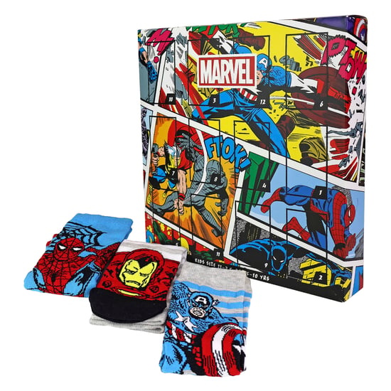12 Day Marvel Boys Christmas Advent Calendar Novelty Superhero Socks Gift Set - Image 2