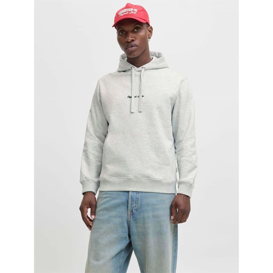 Men's Jack and Jones Hoodie in White Melange - Image 2