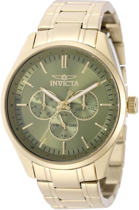 Invicta Specialty 49952 Herenhorloge - Quartz Uurwerk - Roestvrij Staal met Groene Wijzerplaat - 44 mm - Image 1