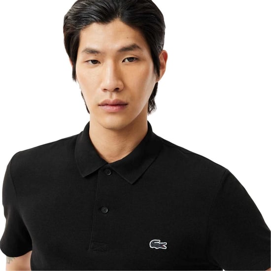 Lacoste Herenpolo met logo op de borst, reguliere pasvorm (Zwart) - Image 4