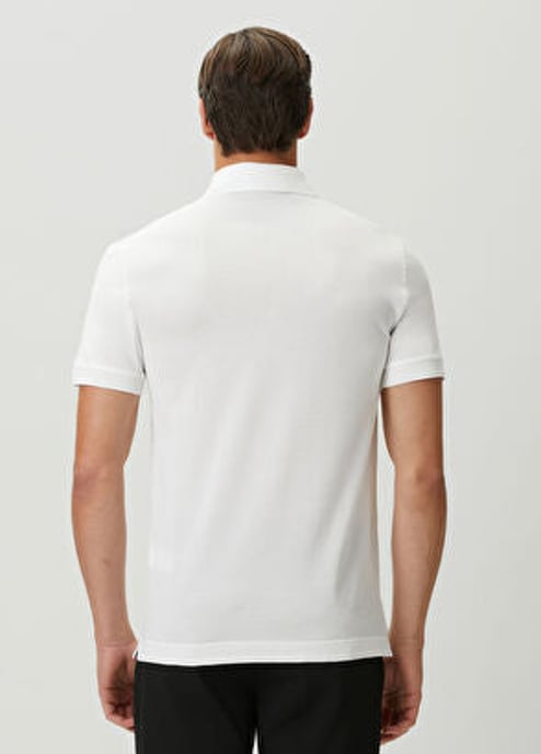 Dolche&Gabanna Cotton Jersey Poloshirt with metal branded tag White - Image 5