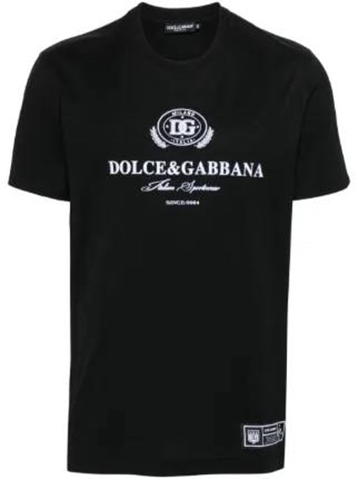 Dolche&Gabanna White Patch Logo T-Shirt - Image 1
