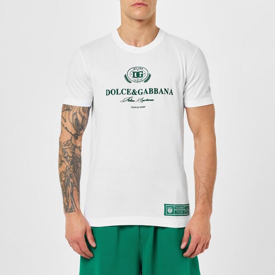 Men's Dolce And Gabbana Logo Print Cotton T-Shirt in White - Image 1