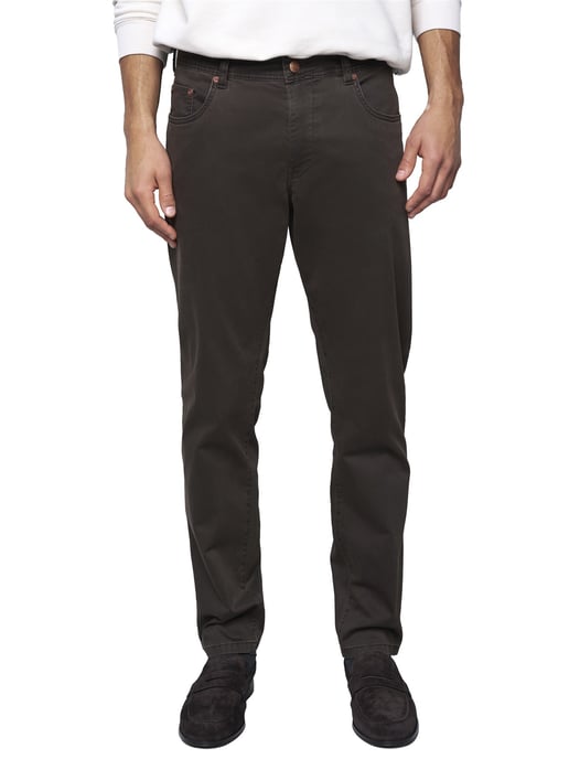 Broek Meyer 5-pocket model bruin normale fit - Image 1