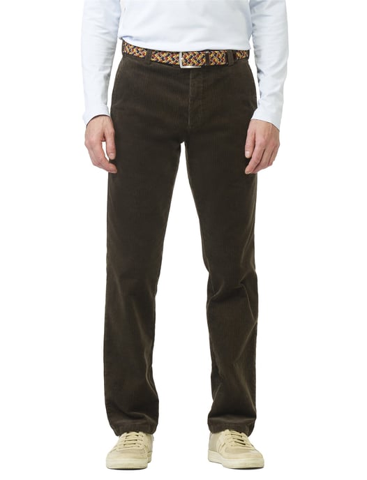 Meyer Bonn broeken bruin flatfront model corduroy - Image 1