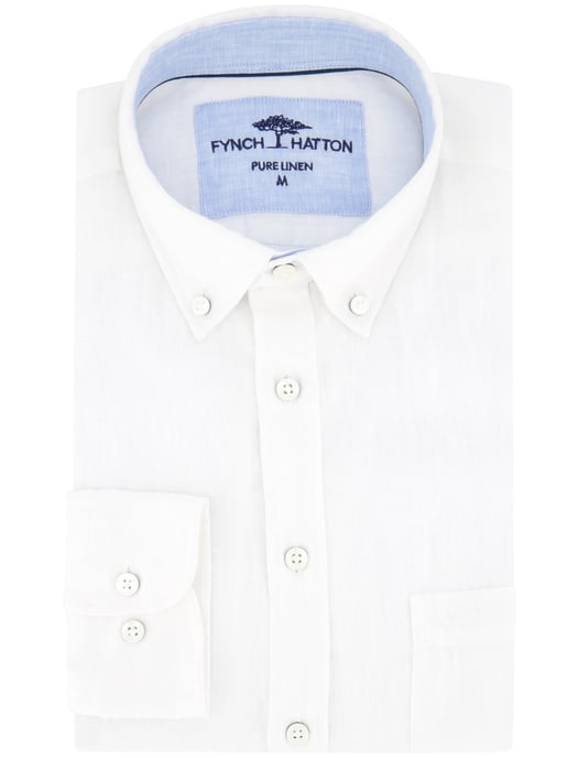 Fynch Hatton overhemd wit linnen button-down - Image 2