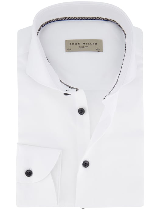 John Miller overhemd spierwit slim fit cutaway - Image 1