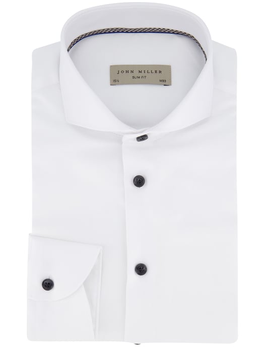 John Miller overhemd spierwit slim fit cutaway - Image 2