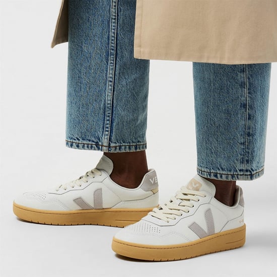 Women's VEJA Bastle Leather Court Trainers in White/Grey - Image 3