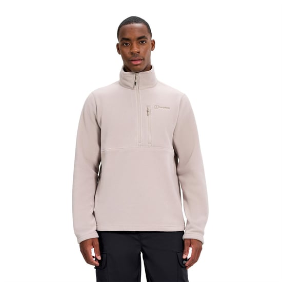 Men's Berghaus Prism Half Zip Polartec Fleece in TAUPE - Image 3