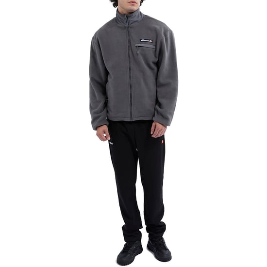 Men's Ellesse Maseben Full Zip Fleece in Dark Grey - Image 3