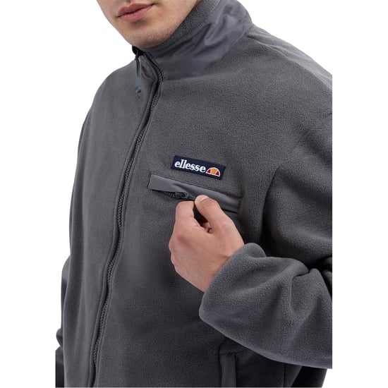 Men's Ellesse Maseben Full Zip Fleece in Dark Grey - Image 4