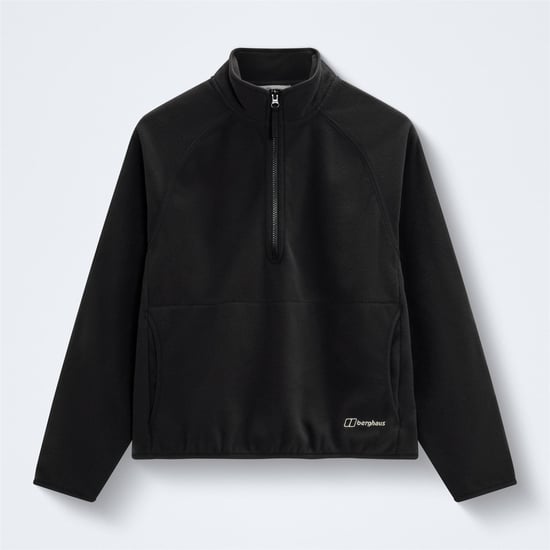 Women's Berghaus Bamburgh Mock Neck High Collar Long Sleeve Sweatshirt in BLACK - Image 1