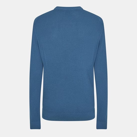 Men's Farah Rainhill Regular Fit Long Sleeve Sweater in Cold Metal - Image 2