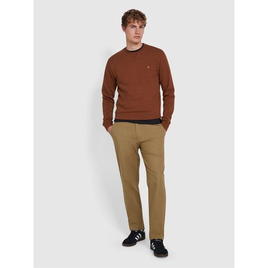 Men's Farah Crew Sweatshirt in Dark Teak - Image 2