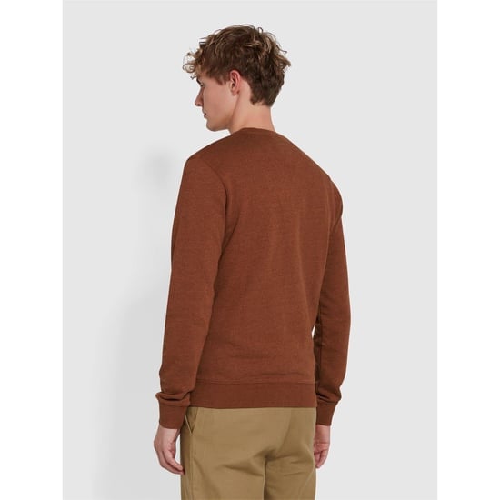 Men's Farah Crew Sweatshirt in Dark Teak - Image 3