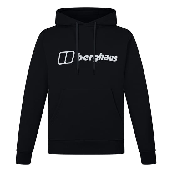 Men's Berghaus Wordmark Hooded Neck Long Sleeve Sweatshirt in BLACK/BLACK - Image 1