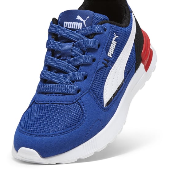 Boys Puma Graviton Low Top Trainers in Blu/Blk/Wht - Image 6