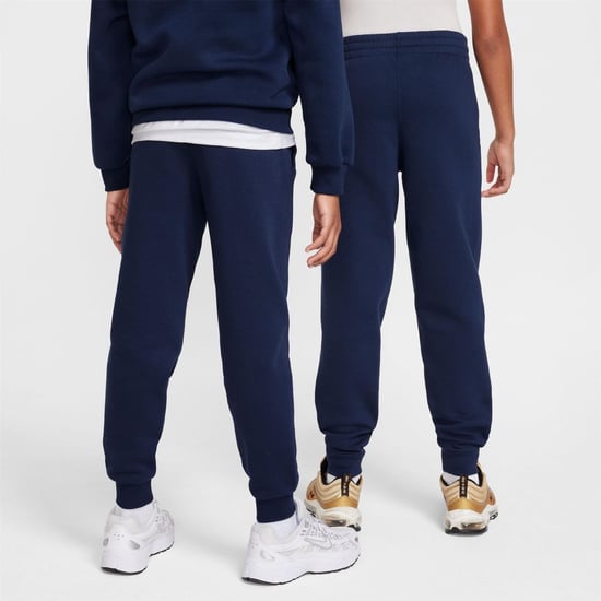 Boys Nike NSW Club Solid Patterned Slim Joggers in Obsidian - Image 5