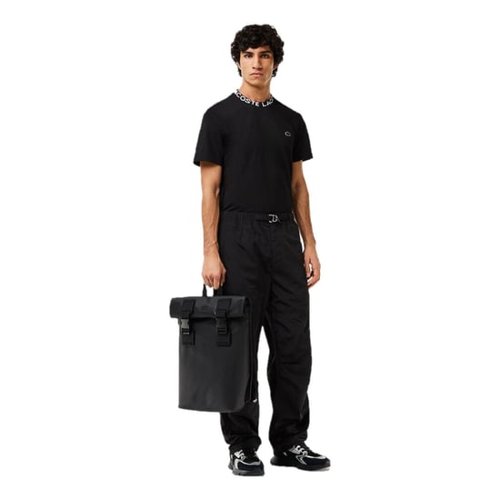 Men's Lacoste Straight Leg Track Pants with Side Pocket in Black - Image 3