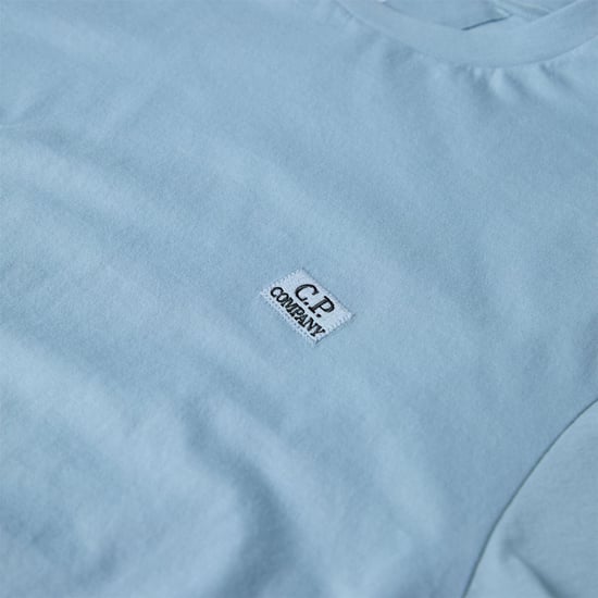Men's C.P. Company 30/1 Jersey Logo Label T-Shirt in Blue - Image 4