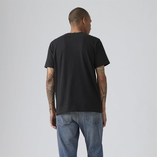 Men's Levis Wordmark Graphic Crew Neck Short Sleeve T-Shirt in 2 Jet Black - Image 2